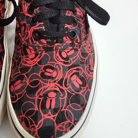 vans x disney mickey mouse shoes black red checkerboard Women 8.5 Men 7 - Picture 3 of 14